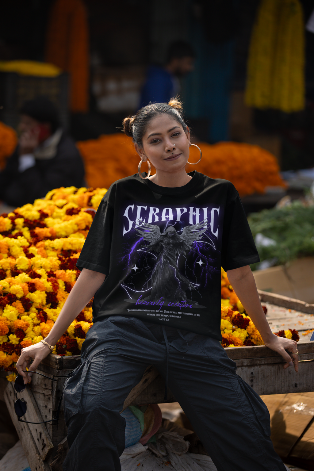 SERAPHIC, Oversized Unisex Graphic Heavyweight Tee