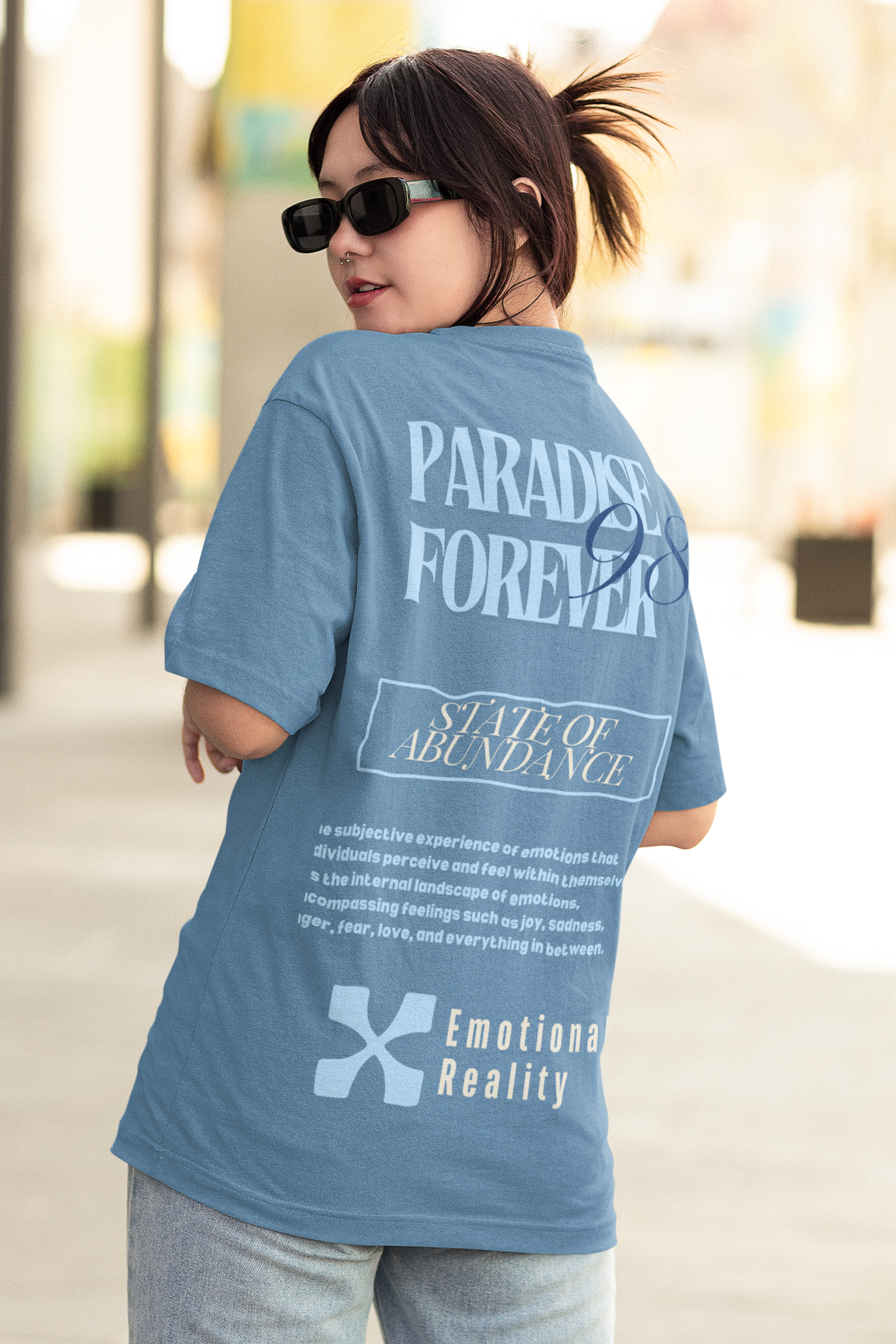 Palm Script Paradise Oversized Unisex T-Shirt