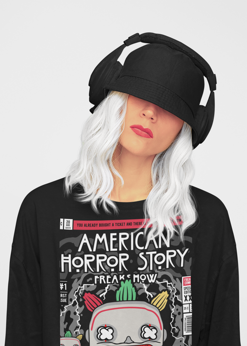 AHS Freak Show Oversized Unisex Graphic Tee – Black