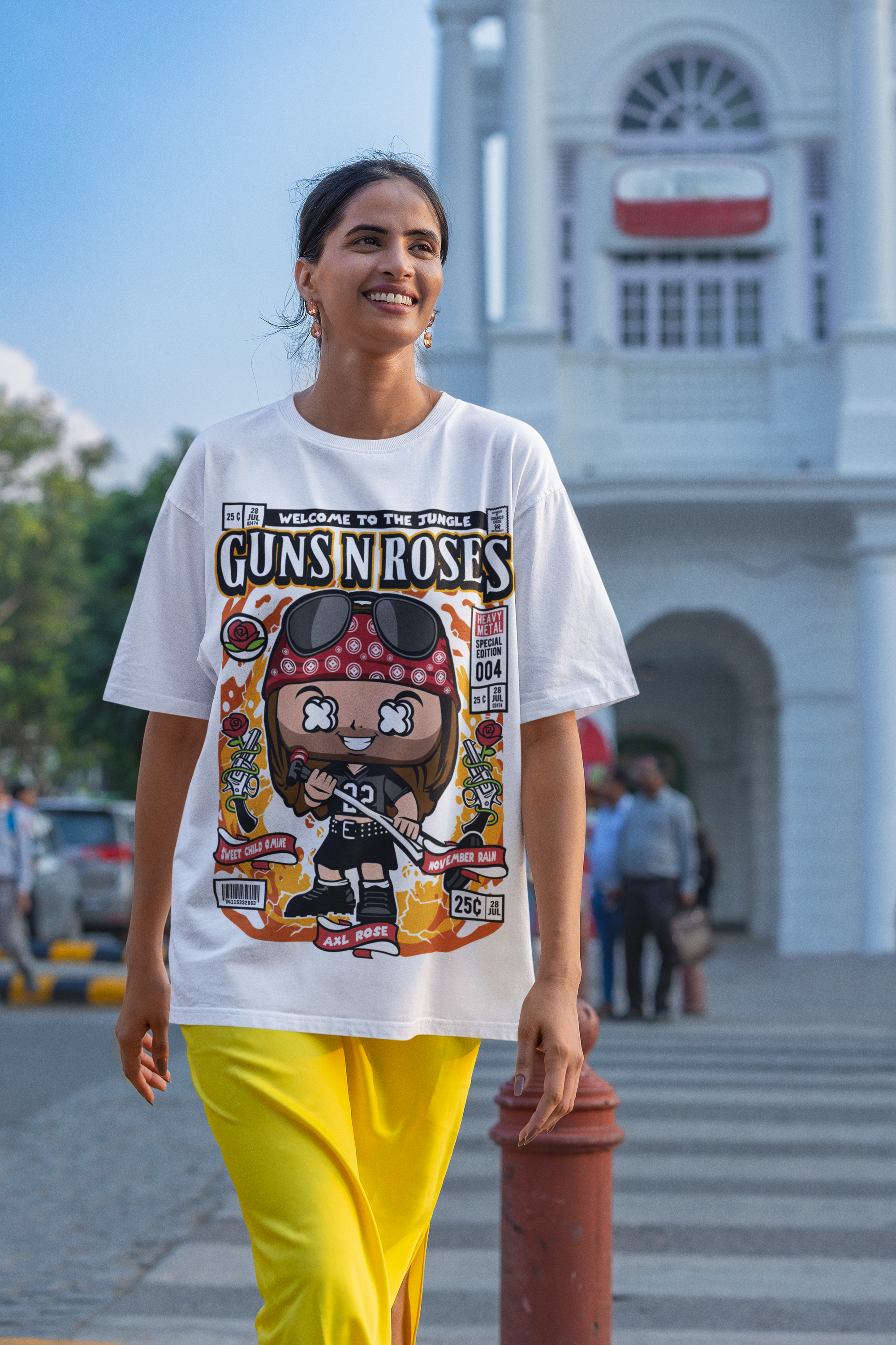 Guns N’ Roses Comic Graphic Unisex Oversized Tee