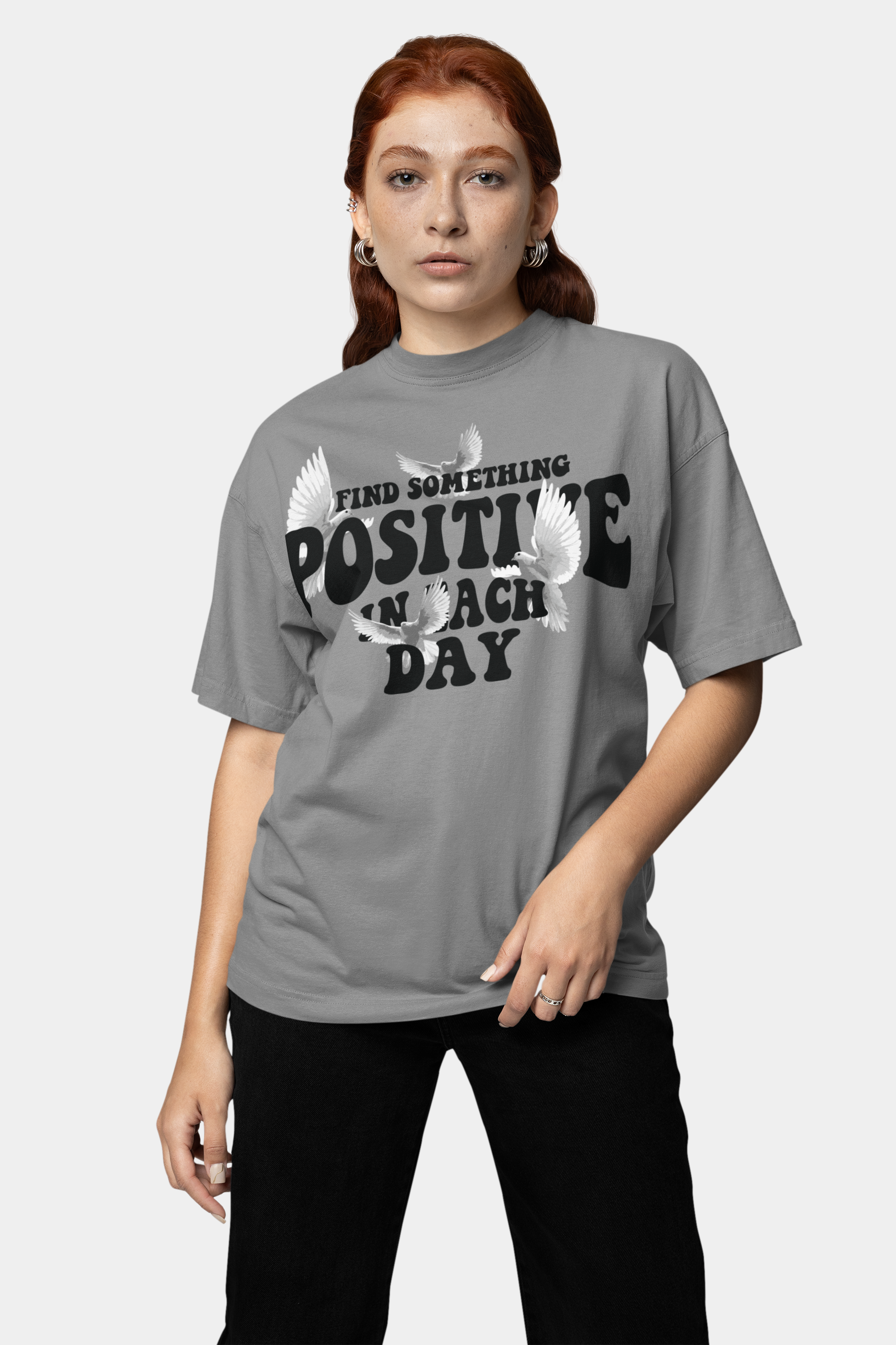 POSITIVITY, Unisex Oversized Heavyweight Tee