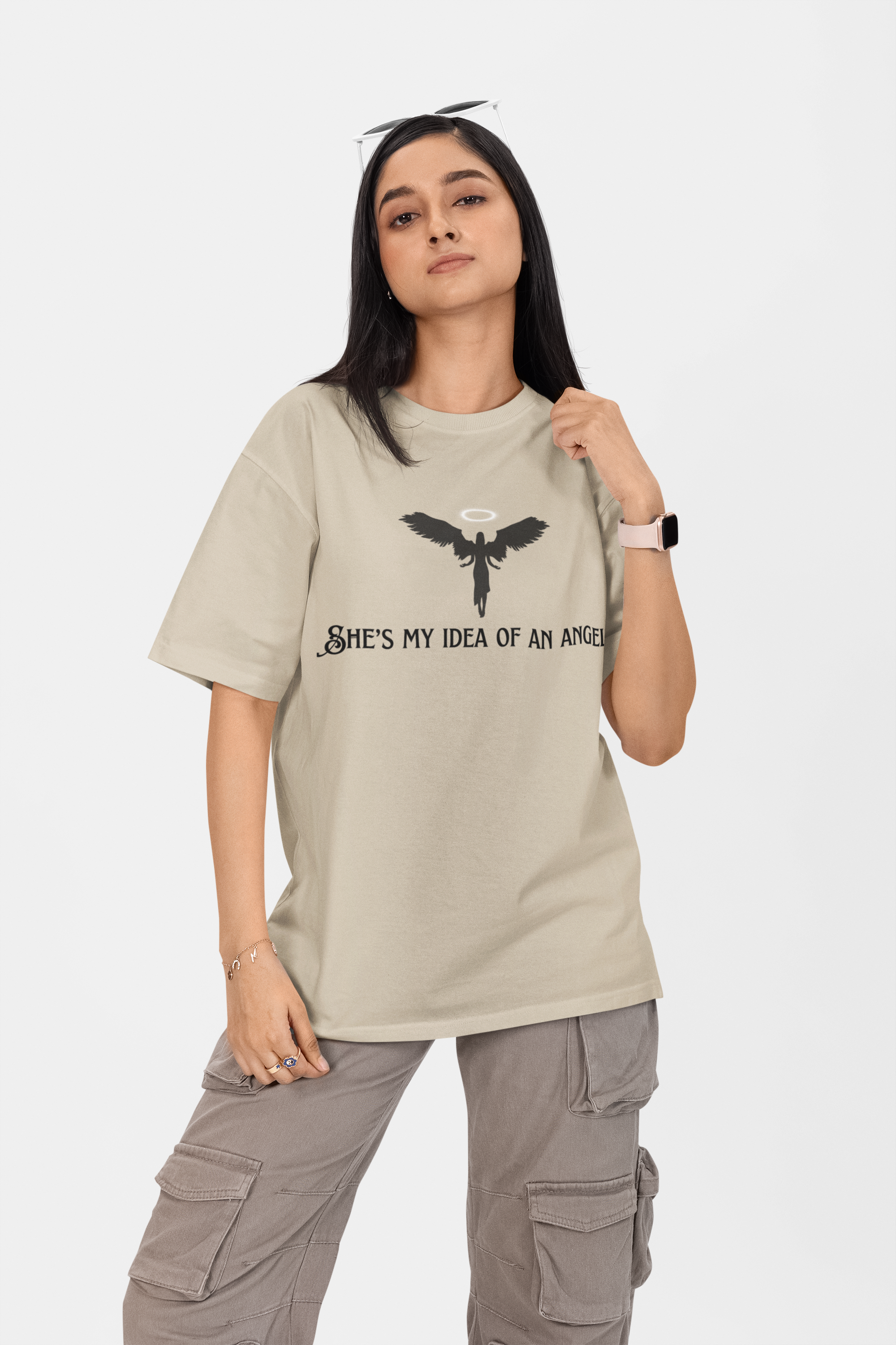 An Angel, Statement Oversized Unisex Heavyweight Tee