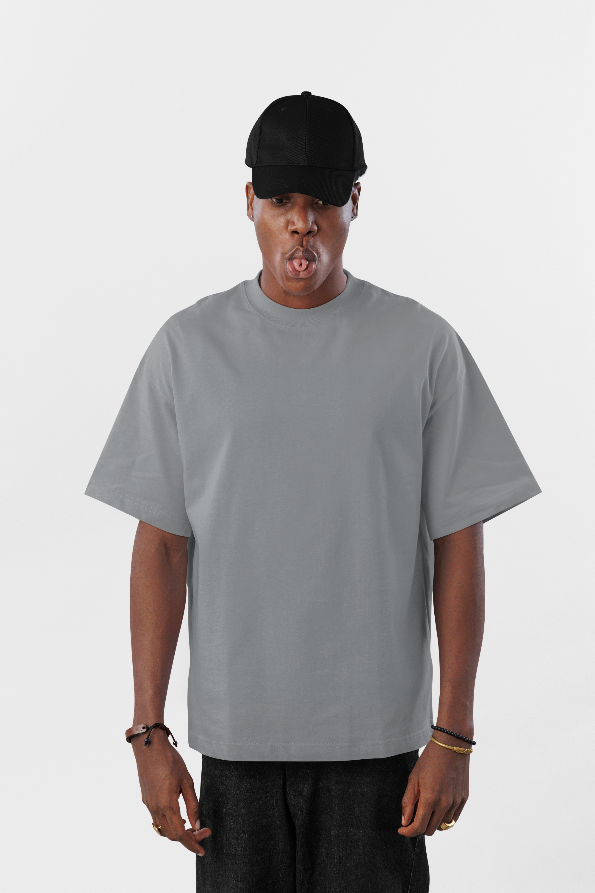 Slate Core Heavyweight Plain Oversized Unisex T-Shirt – Ash Grey