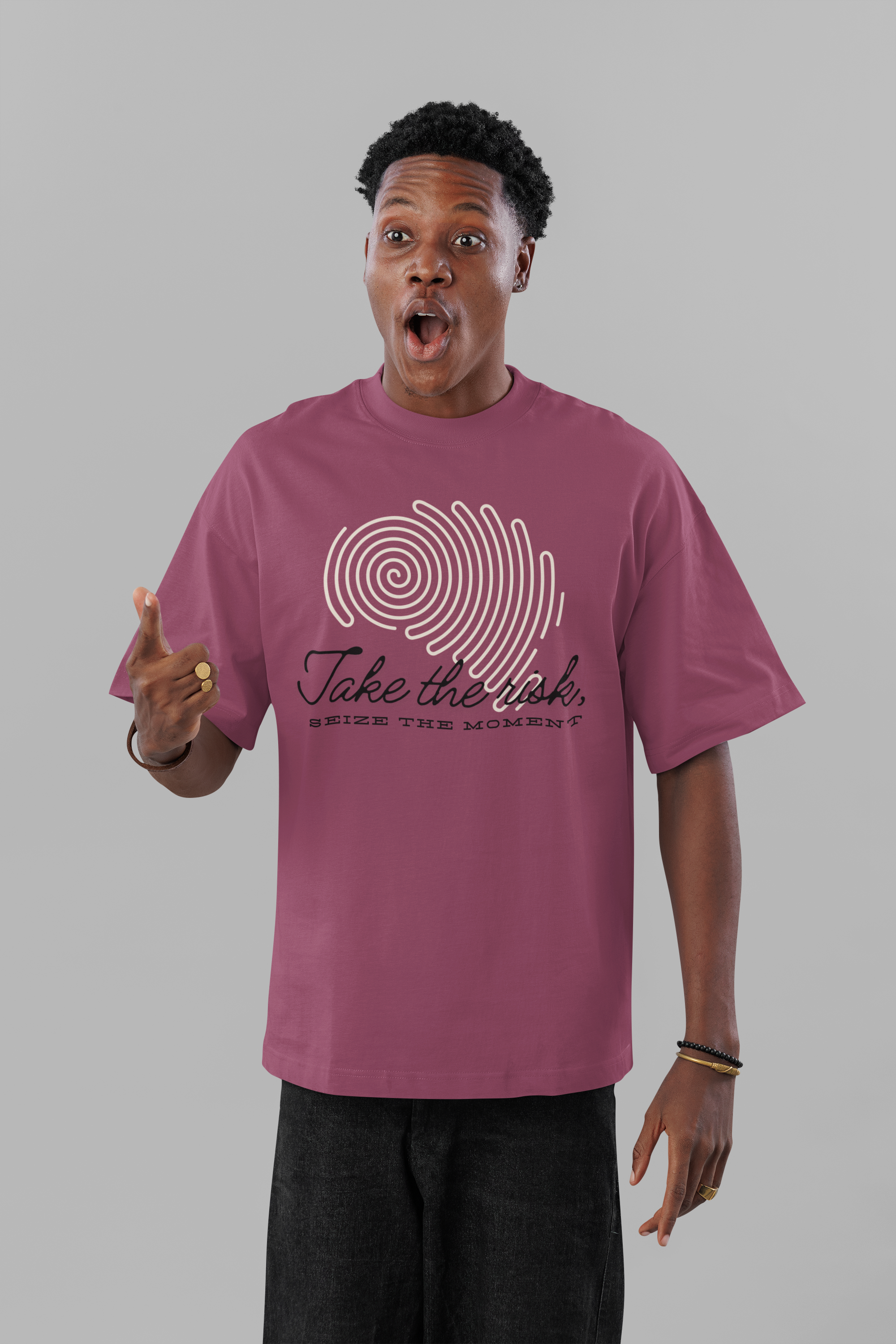 Seize The Moment Graphic Oversized Unisex T-Shirt