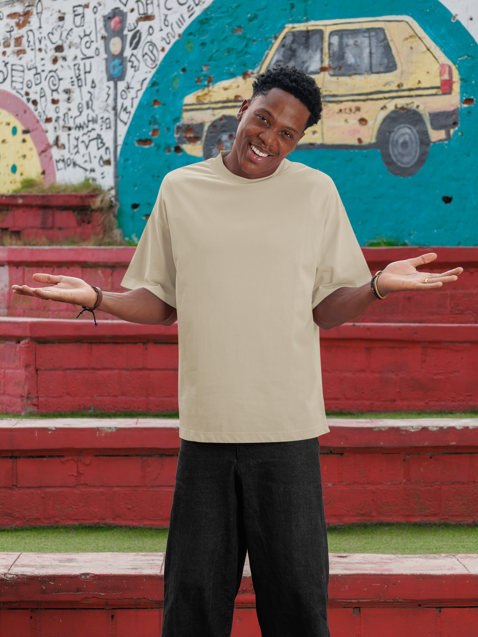Desert Dune Heavy weight Plain Oversized Unisex T-Shirt – Beige