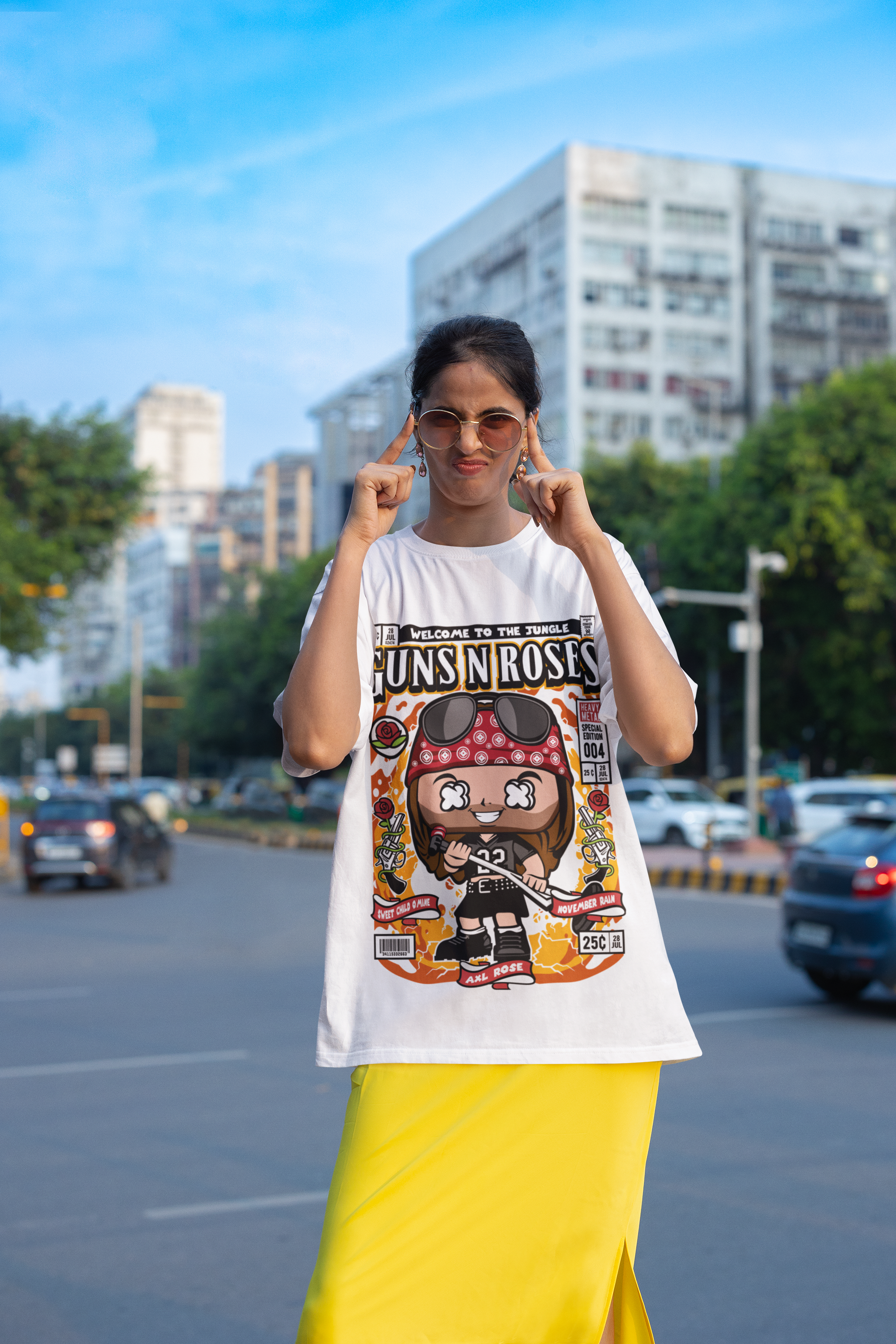 Guns N’ Roses Comic Graphic Unisex Oversized Tee