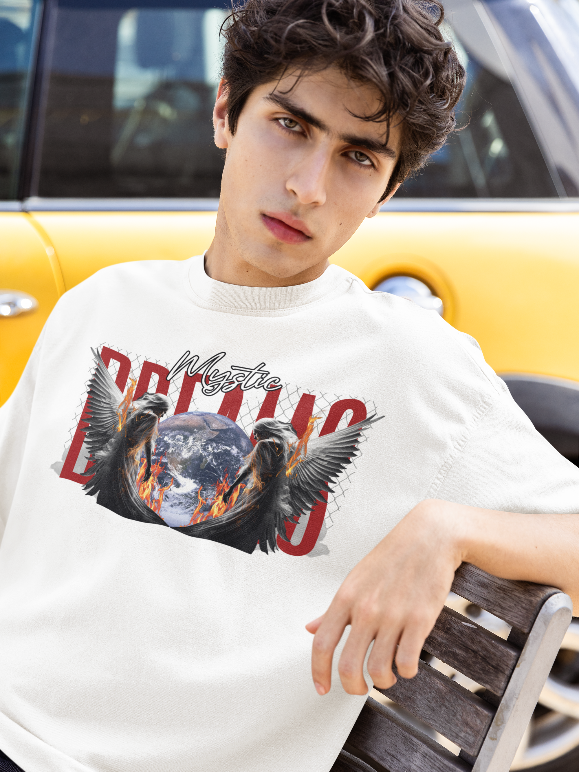 Mystic Blaze, Oversized Unisex Heavyweight Tee