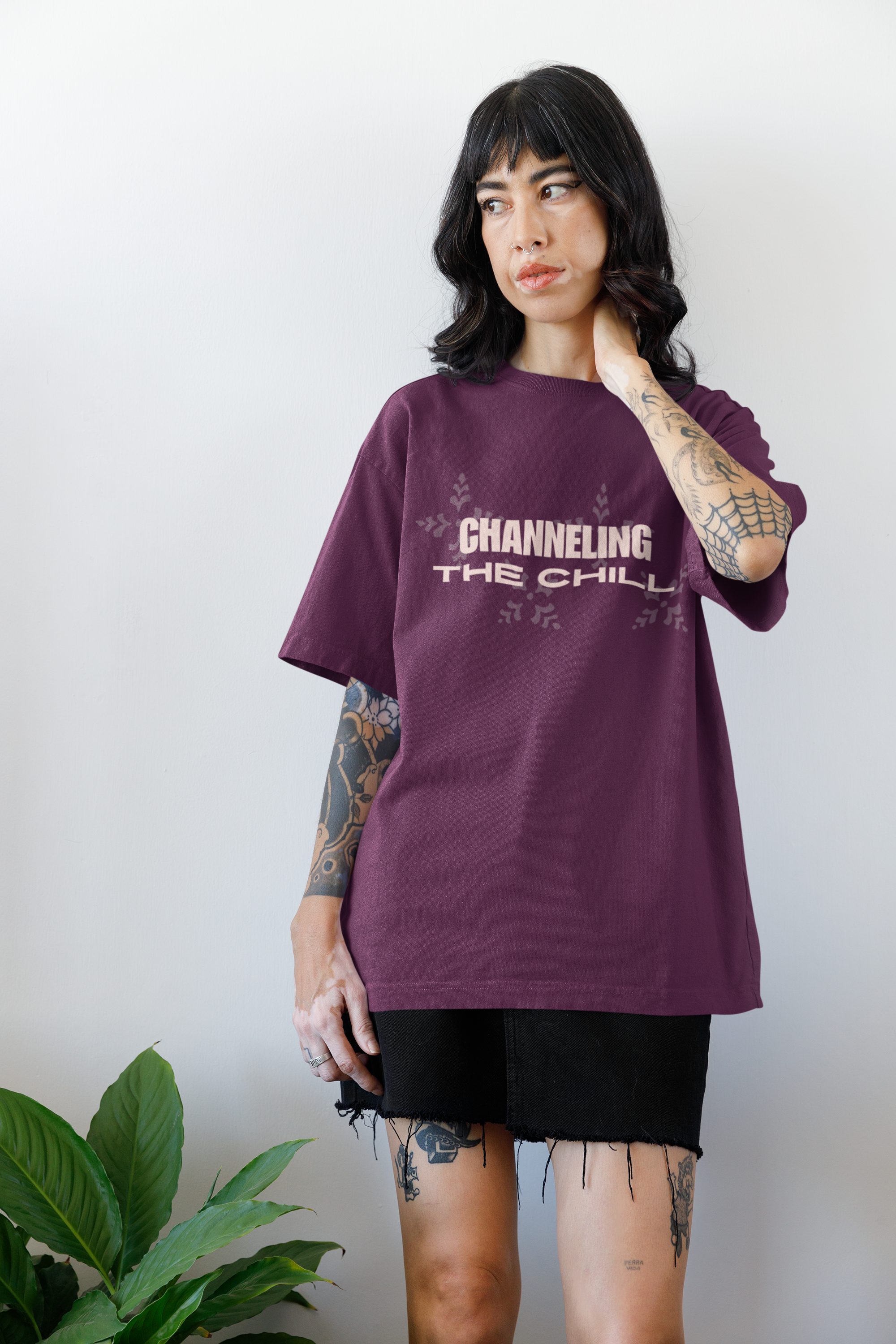 Channel the Chill, Oversized Unisex T-Shirt