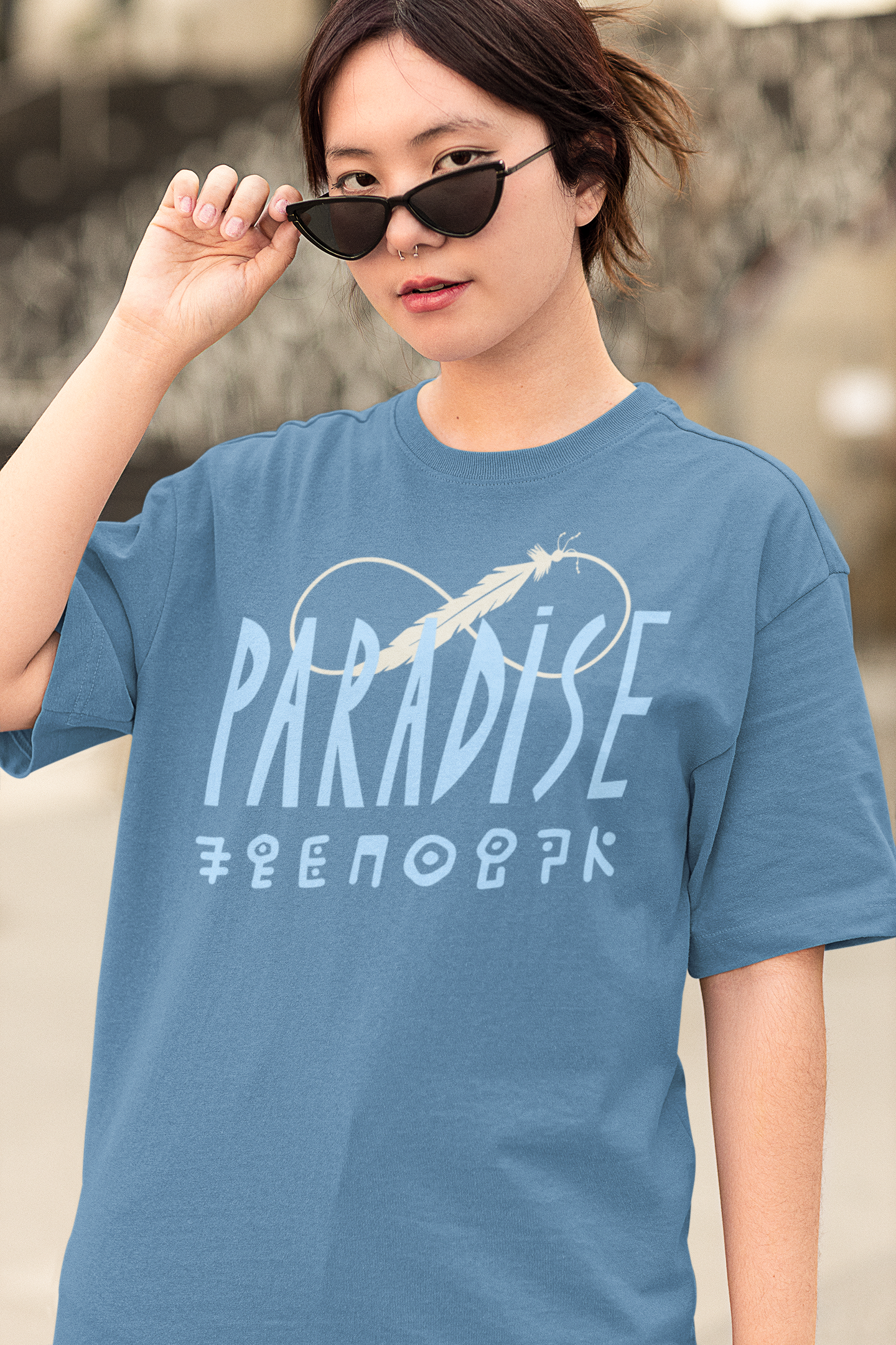 Palm Script Paradise Oversized Unisex T-Shirt