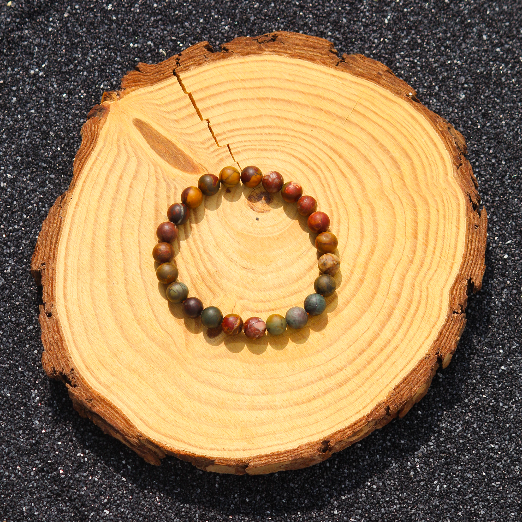 Forge & Flame Picasso Jasper Men's Bracelet – Grounded in Artistry