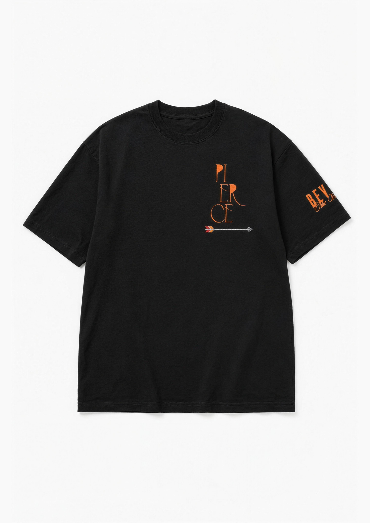 Pierced Spirits oversized heavyweight tee — front print lay-flat