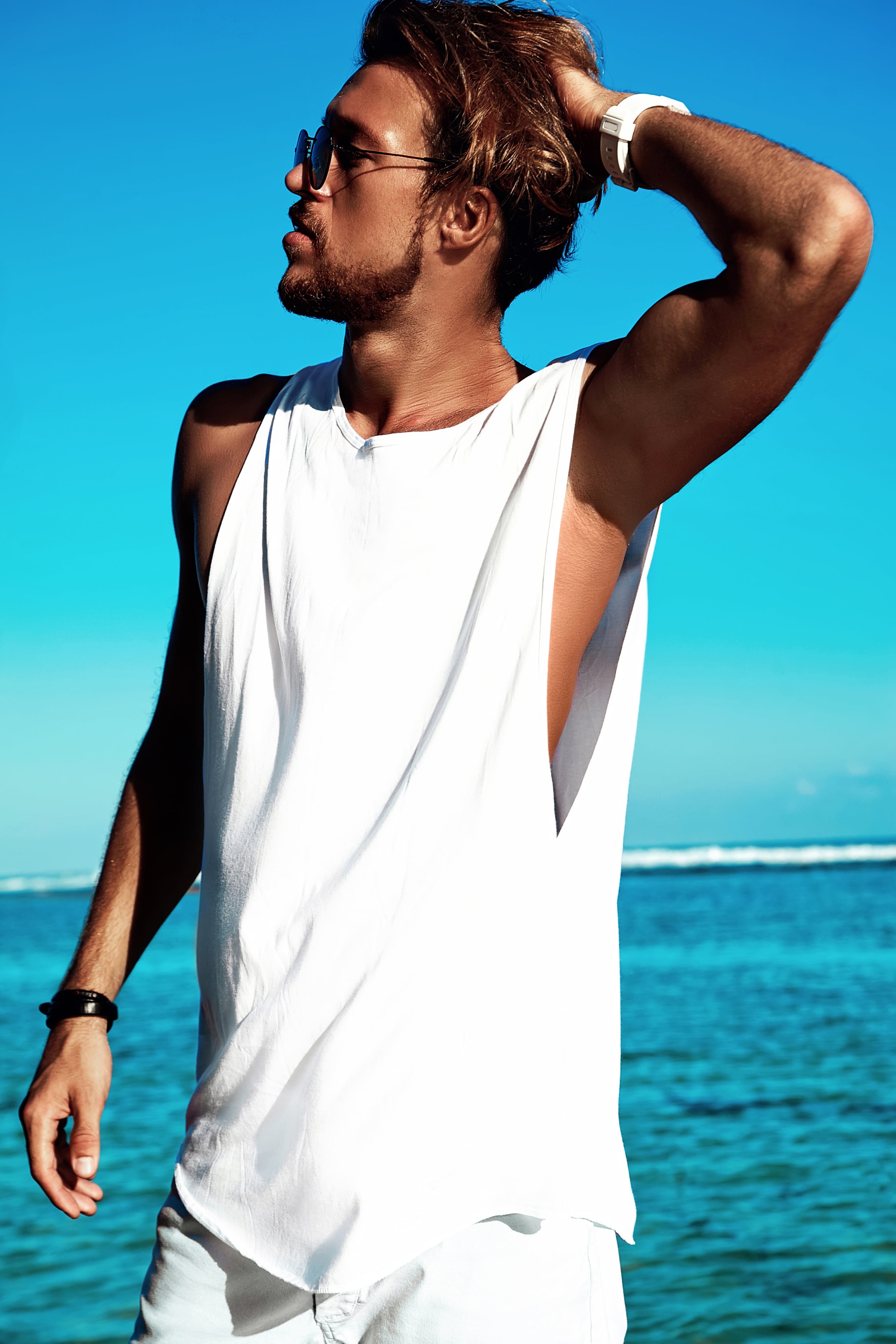 White Oversized Sleeveless Tank Top