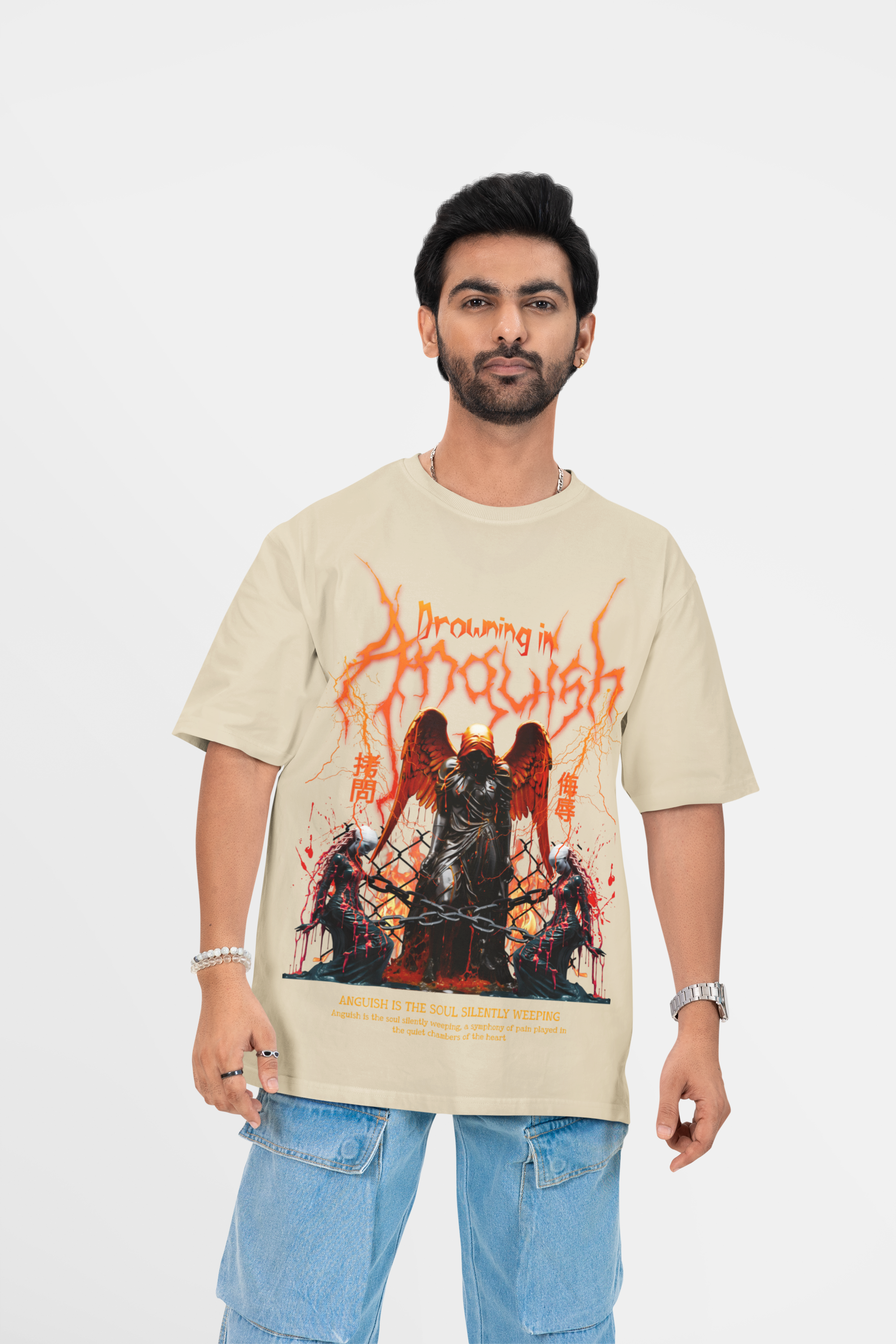 DROWNING IN ANGUISH, oversized Unisex Heavyweight Tee