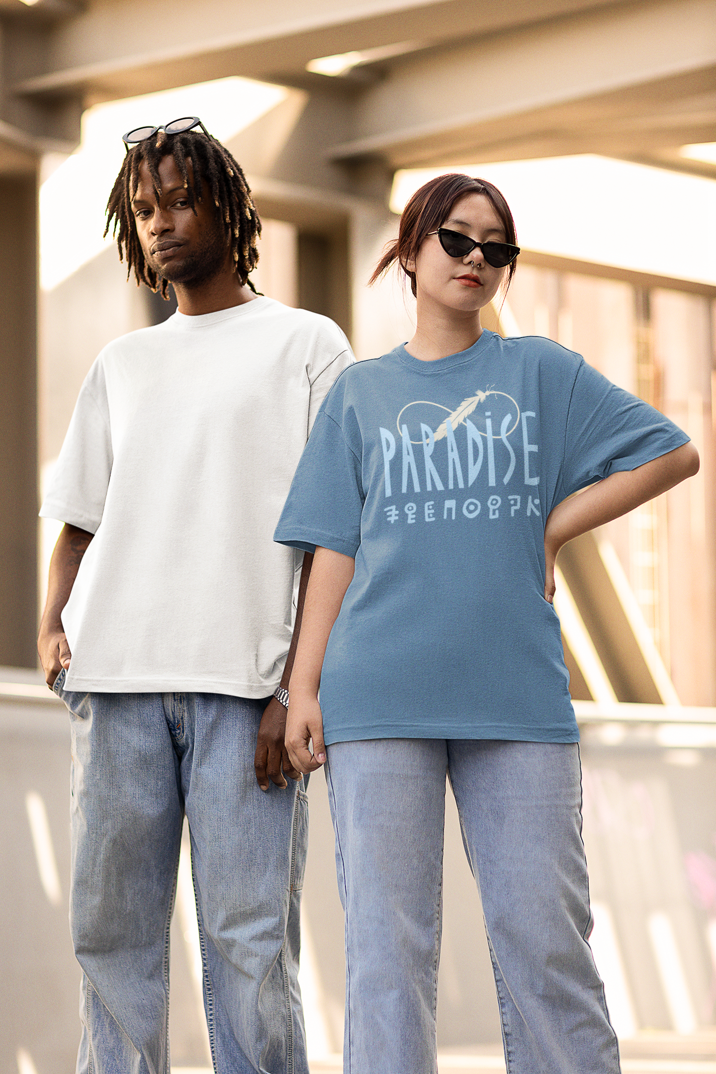 Palm Script Paradise Oversized Unisex T-Shirt