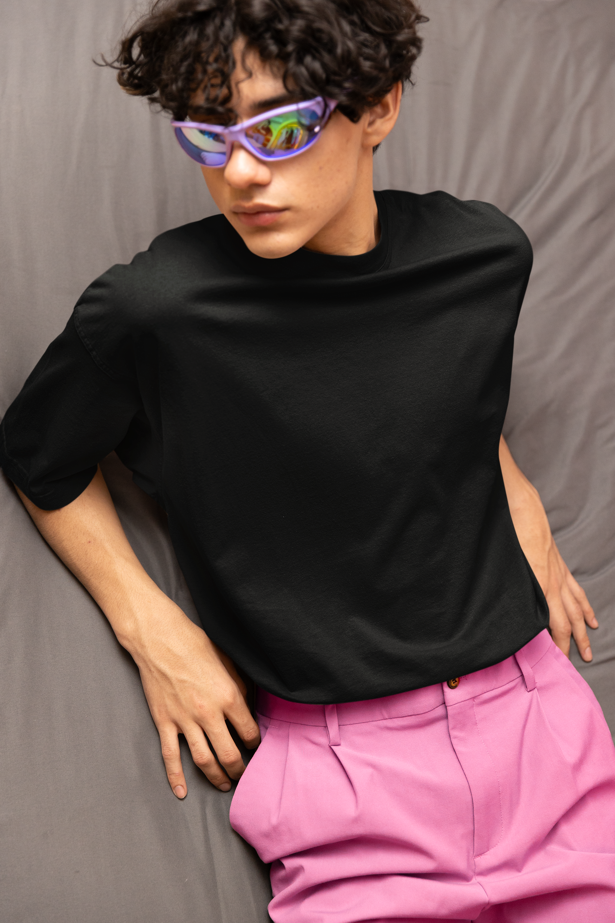 Obsidian Core Heavyweight Plain Oversized Unisex T-Shirt – Jet Black