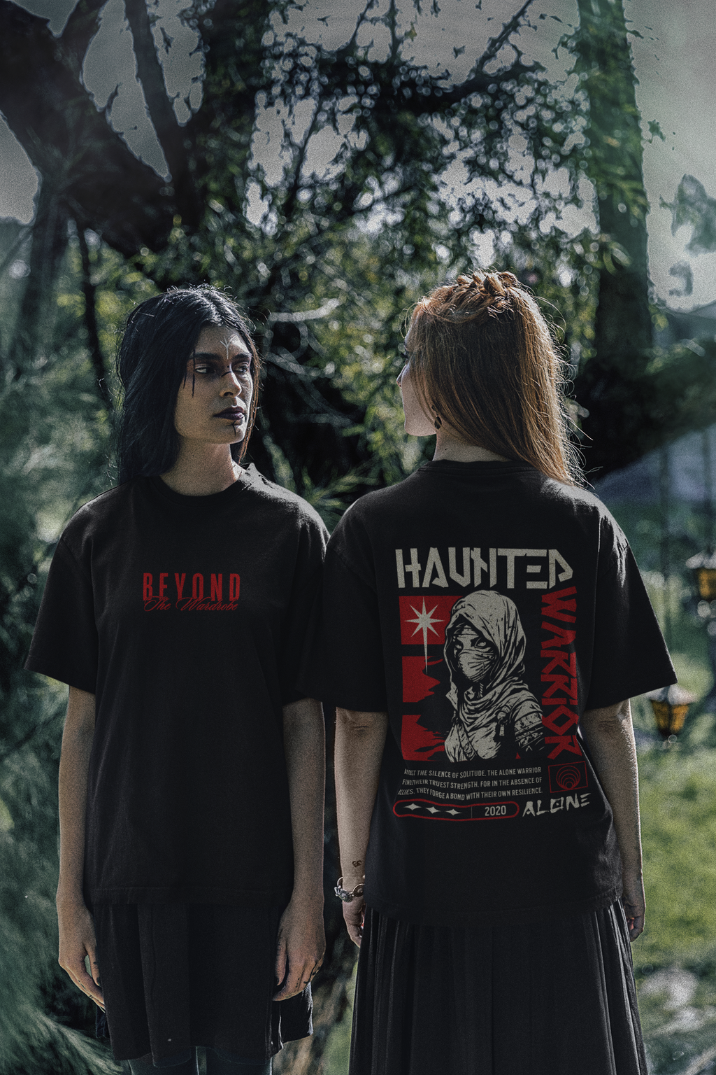 Haunted Warrior, Graphic Oversized Unisex Heavyweight Tee