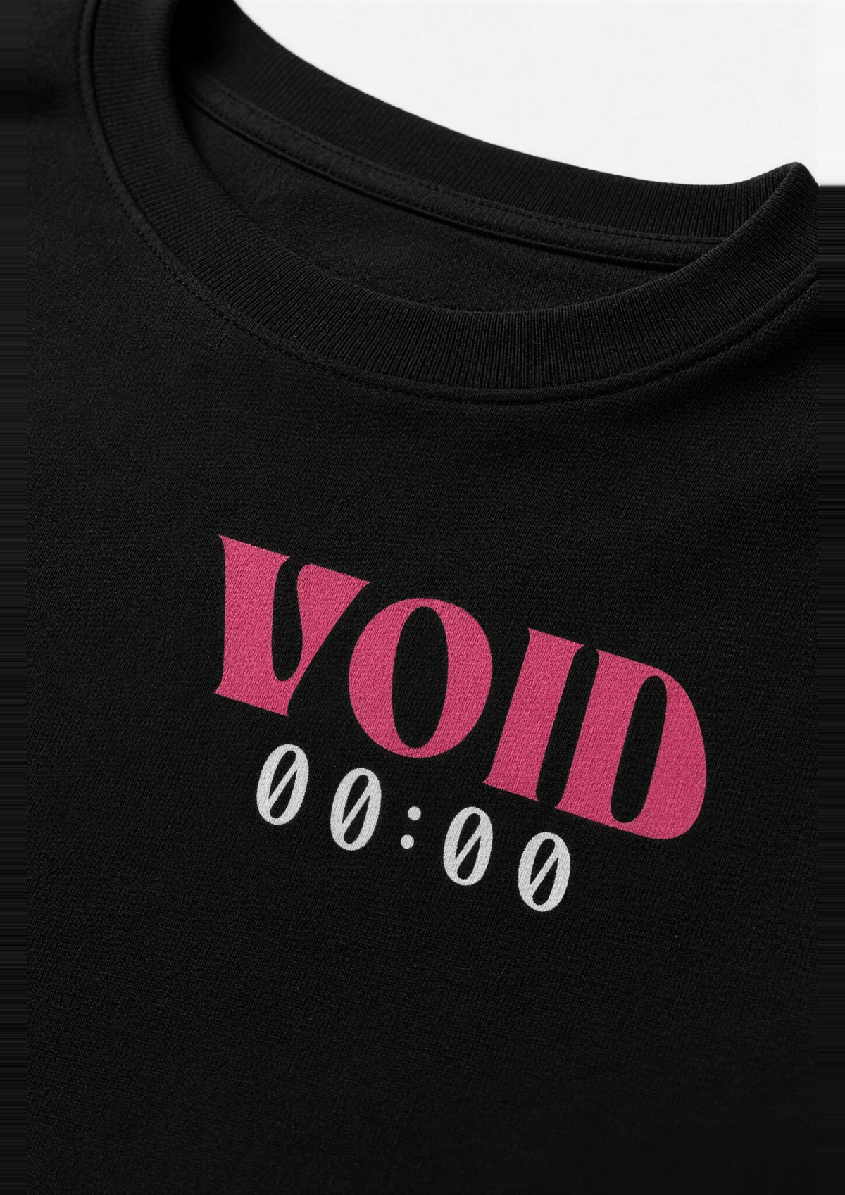 Void 00:00 oversized heavyweight tee - front print close-up